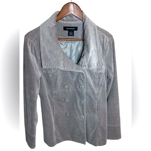Calvin Klein Grey Velvet Blazer - Size M‎ - Picture 1 of 10